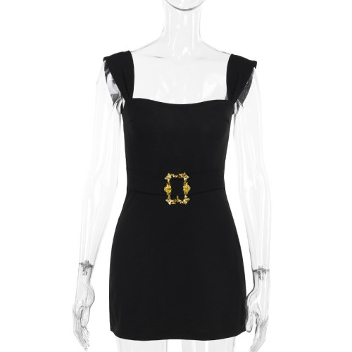 Metal accessory vest dress