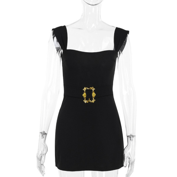 Metal accessory vest dress