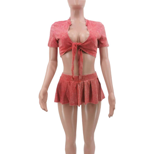 Make old skirt set (with safety pants inside)