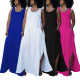 Pocket sleeveless round neck women's oversized dress