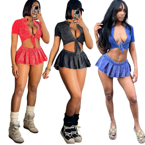Make old skirt set (with safety pants inside)