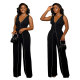 V-neck sleeveless jumpsuit