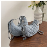 Small Lingge Embroidered Thread Chain Crossbody Bag