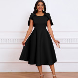 Large swing formal dress, cape dress