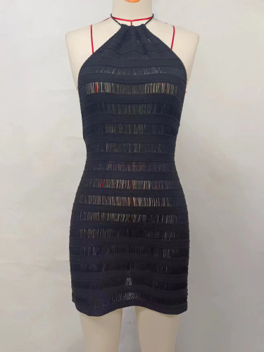 Sling Knitted Nightclub Evening Dress