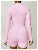 Tight fitting long sleeved yoga suit jacket Set
