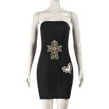 Cross Heart Hot Diamond Hollow Dress