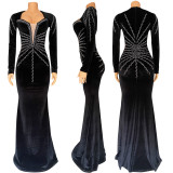 Long sleeved fishtail dress