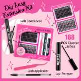 168 clusters of large capacity hot melt D-curled curly eyelash cover box