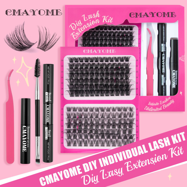 168 clusters of large capacity hot melt D-curled curly eyelash cover box