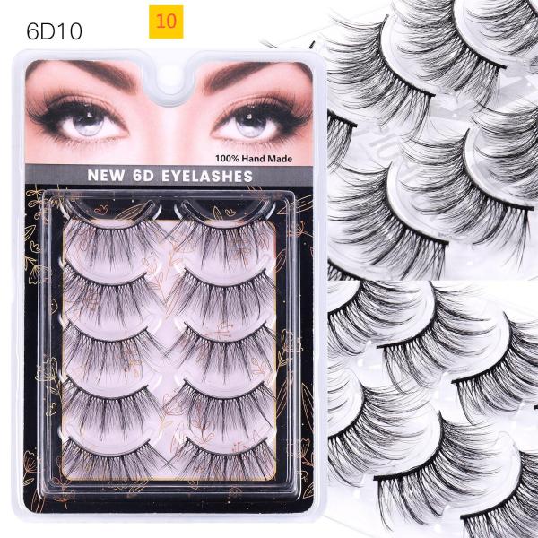 6D synthetic fiber three-dimensional multi-layer cross false eyelashes