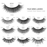 6D synthetic fiber three-dimensional multi-layer cross false eyelashes