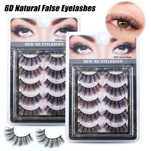 6D synthetic fiber three-dimensional multi-layer cross false eyelashes