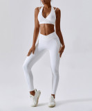 Hanging neck bra and pants sports set