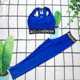 Split body yoga two-piece long pants swimsuit