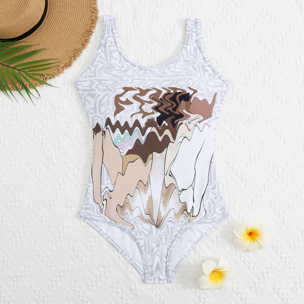 Letter printed women's swimwear
