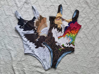 Letter printed women's swimwear