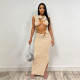 Naked Hollow Split Slim Fit Long Skirt Set