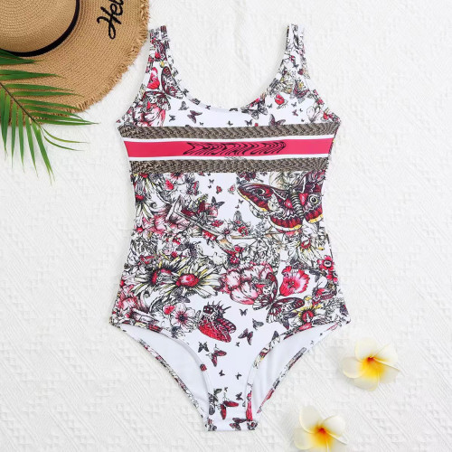 One piece printed women's swimwear