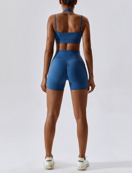 Hanging neck bra shorts sports set