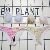 Split bikini gradient printed women's swimwear