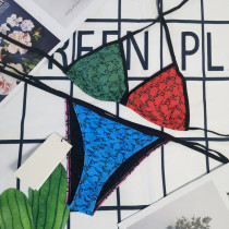 Alphabet printed swimsuit with triangular strap and bikini swimsuit