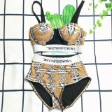 Bikini Split Grid Hard Bag Bikini