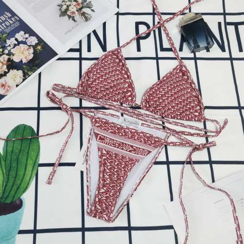 Letter printed bikini triangle bag for women's swimwear