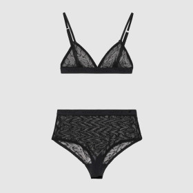 Mesh letter embroidery with transparent lace jumpsuit