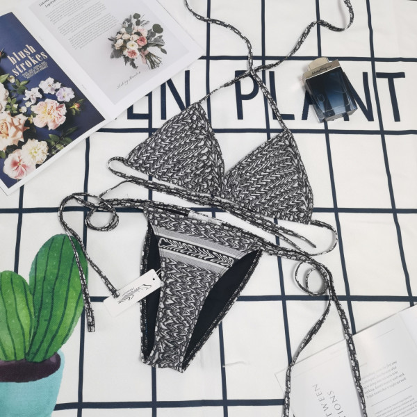 Letter printed bikini triangle bag for women's swimwear
