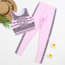 Split pants vest two-piece sports yoga women's swimsuit Split pants vest two-piece sports yoga women's swimsuit