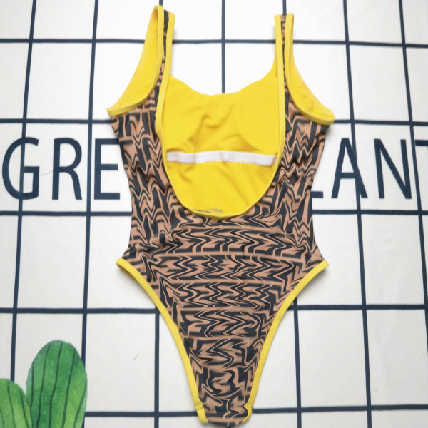 Jumpsuit printed backless women's swimwear