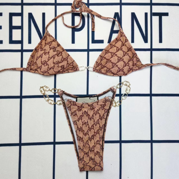 Split Bikini Triangle Bag Iron Chain Women's Swimsuit
