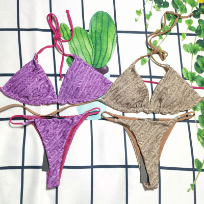 Printed bikini triangle pack swimsuit