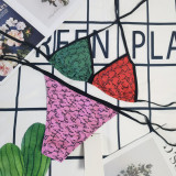 Alphabet printed swimsuit with triangular strap and bikini swimsuit