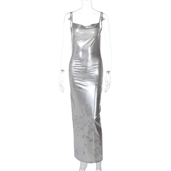 Open back slim fit camisole dress