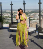Tassel woven solid color tassel beach skirt