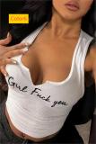 Sleeveless vest with U-neck small vest