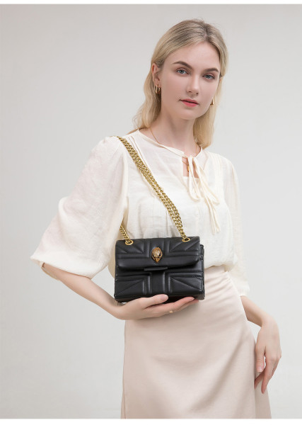 Ling grid chain shoulder bag crossbody bag