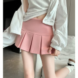 Invisible zipper short pleated skirt
