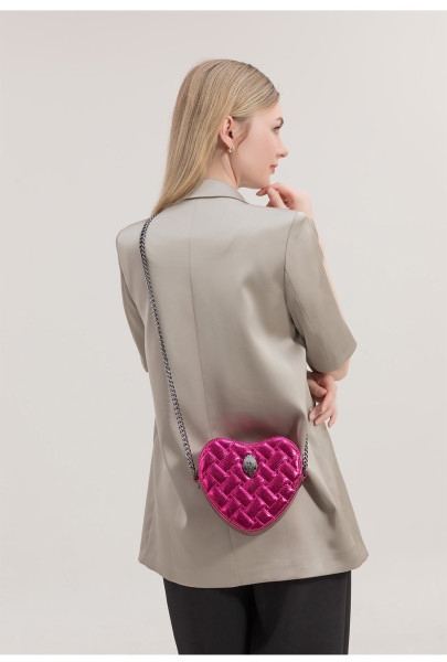 Heart shaped chain shoulder crossbody bag