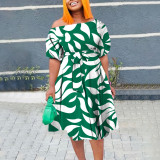 Lace up plus size long skirt