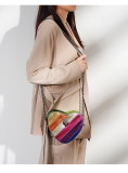 Love Rainbow Splicing Chain Shoulder Cross Bag