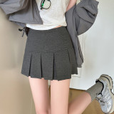 Invisible zipper short pleated skirt