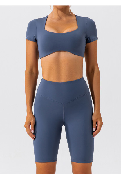 Short sleeved yoga suit set