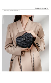 Peach heart diamond grid crossbody bag, shoulder bag, chain women's bag