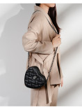 Peach heart diamond grid crossbody bag, shoulder bag, chain women's bag