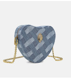 Denim chain shoulder crossbody bag, small bag