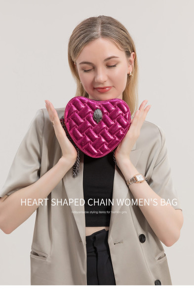 Heart shaped chain shoulder crossbody bag