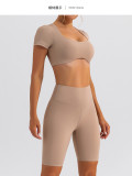 Short sleeved yoga suit set